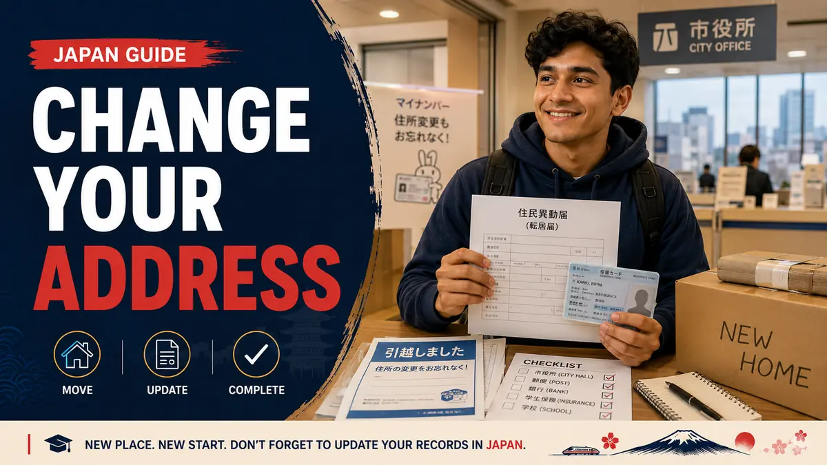 Nepali student reporting a lost residence card and checking replacement steps in Japan